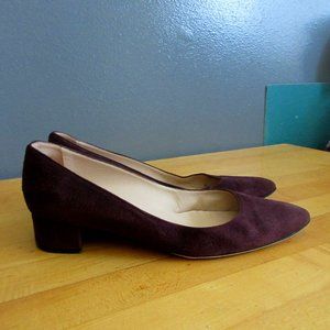 Manolo Blahnik Dark Mauve Suede Loafers  womens sz 37.5  us 7.5